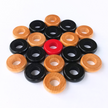 30 Traditional Carrom Board Game Coins (13 Black Coins / 13 Natural Coins / 2 Red Queens / 2 White Strikers)