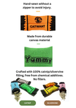 100% Catnip/Silvervine Filled Canvas Candy Wrappers, 6Pcs