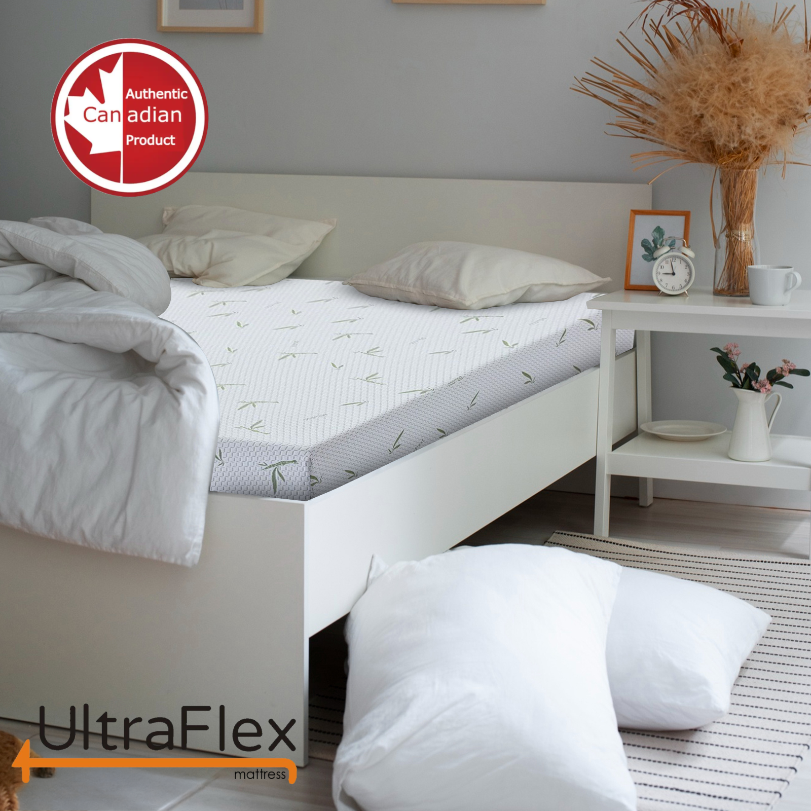 UltraFlex® SleepTight – Canadian Made- Gel Memory Foam Mattress | CertiPUR-US® Certified, Cooling, Pressure Relief, Medium Firm, Fiberglass-Free, Bamboo Cover | Ideal for Bunk Beds, RVs & All Frames | Spinal Support & Motion Isolation