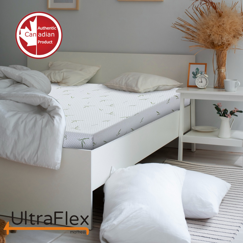 UltraFlex® SleepTight – Canadian Made- Gel Memory Foam Mattress | CertiPUR-US® Certified, Cooling, Pressure Relief, Medium Firm, Fiberglass-Free, Bamboo Cover | Ideal for Bunk Beds, RVs & All Frames | Spinal Support & Motion Isolation