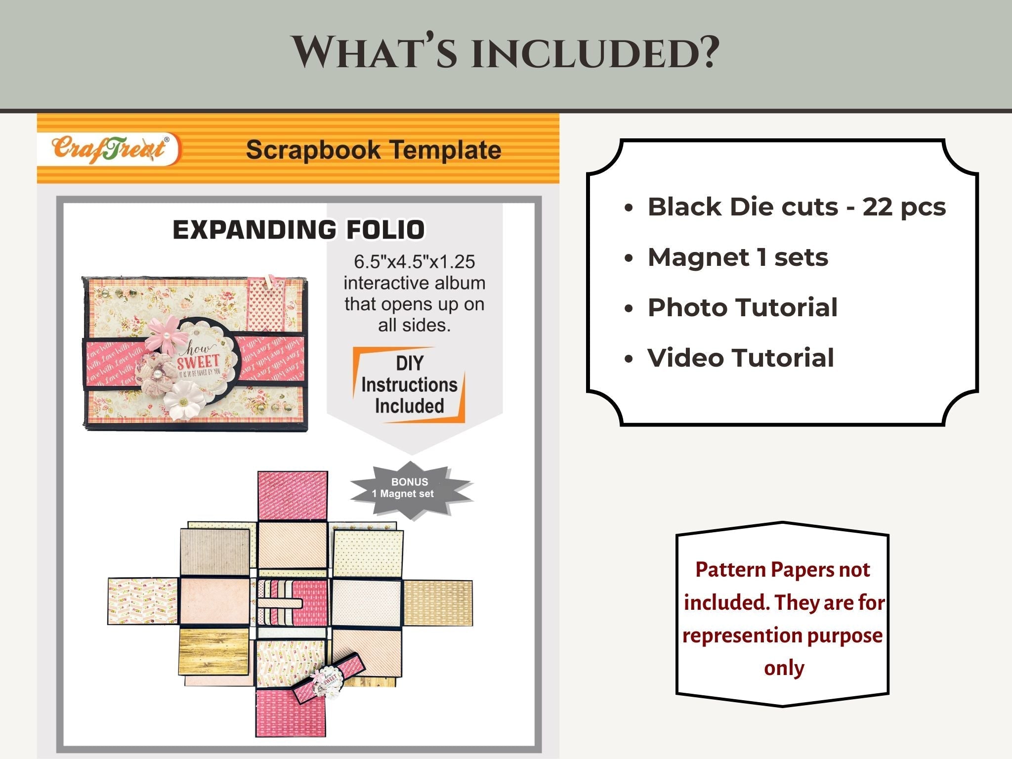 CrafTreat Scrapbook Blanks - Expanding Folio - Kraft Color