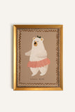OURS DANSEUR, CADRE VINTAGE OR