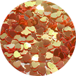 Red(gold shifting) heart glitter