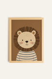 LEO THE LION, Oeuvre sur toile rigide, encadré Naturel Clair (collective)