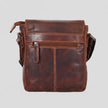 Greenwood Leather Mini-Messenger Bag. Wax Pull-Up Leather Flap Over Bag