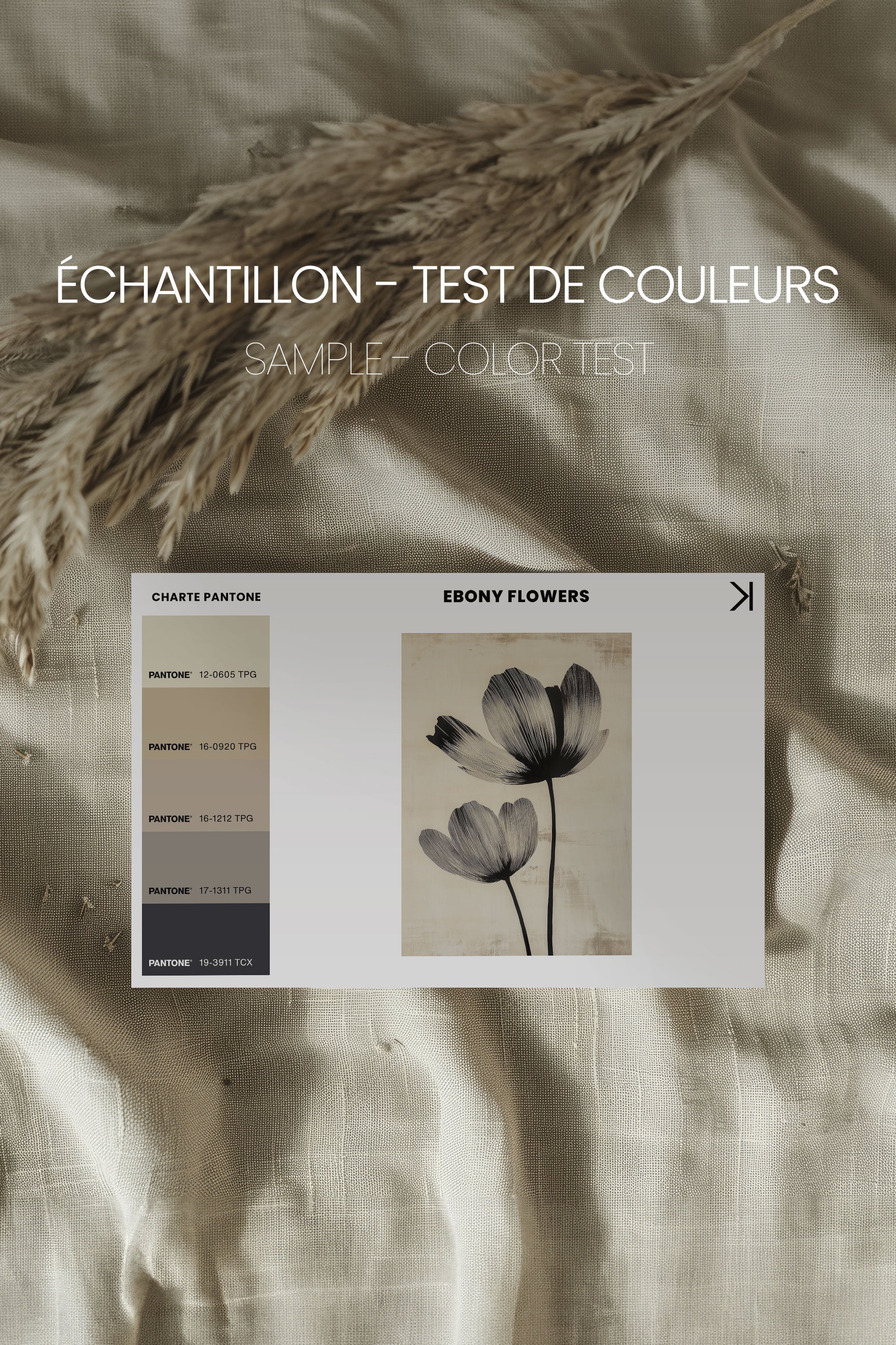 EBONY FLOWERS, Oeuvre sur toile étirée