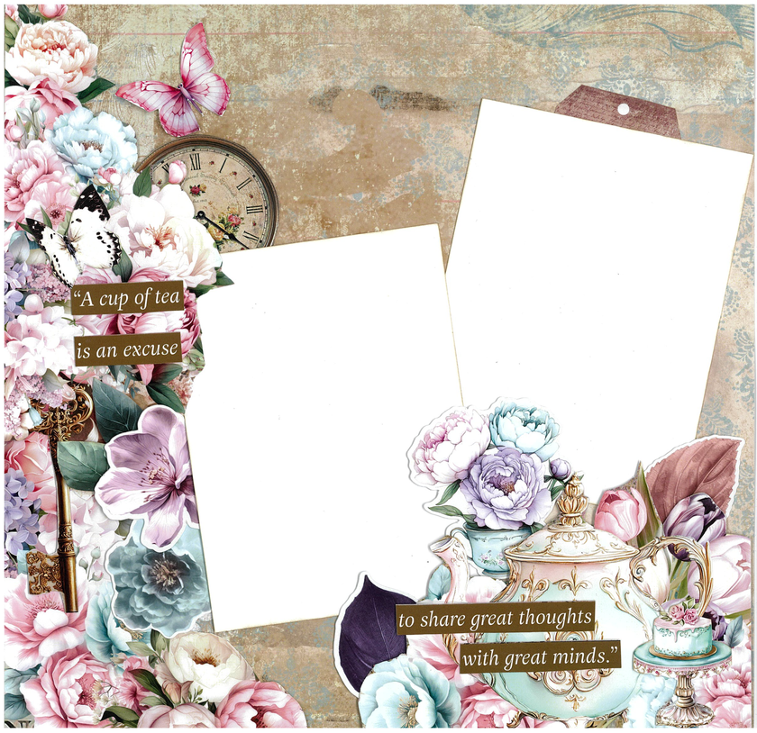 3Quarter Designs Positivi-Tea 12x12 Design Paper & Diecuts Set