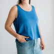 Ladies' Bamboo Cropped Tank | Rainbow Stripe
