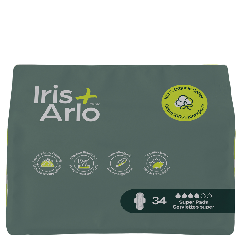 Bulk (34) - 100% Organic Super Pads - Resealable Bag