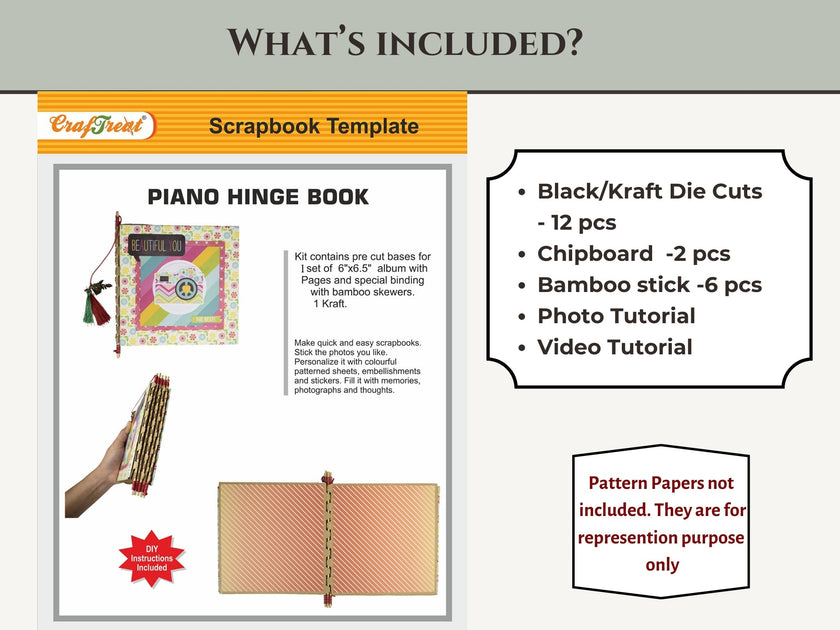 CrafTreat Scrapbook Blanks - Piano Hinge Book - Kraft Color