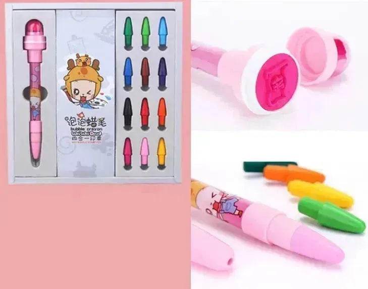 12 Color Bubble Crayon Painting Graffiti Seal for Children