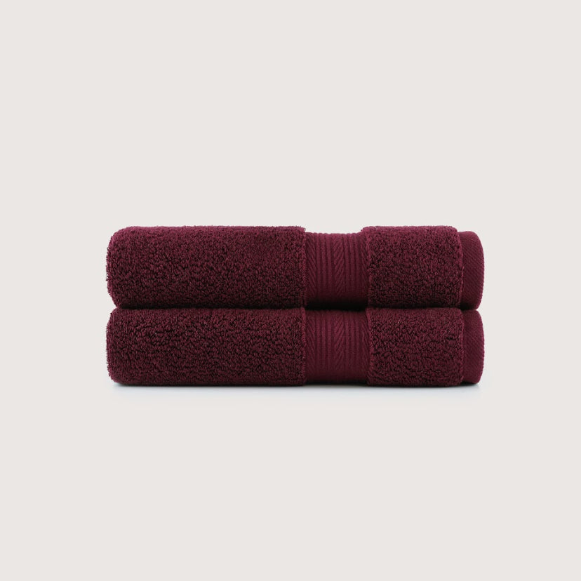 Pure Cotton Bath Towel Set – Burgundy & Turquoise | 500gsm Wholesale Towels