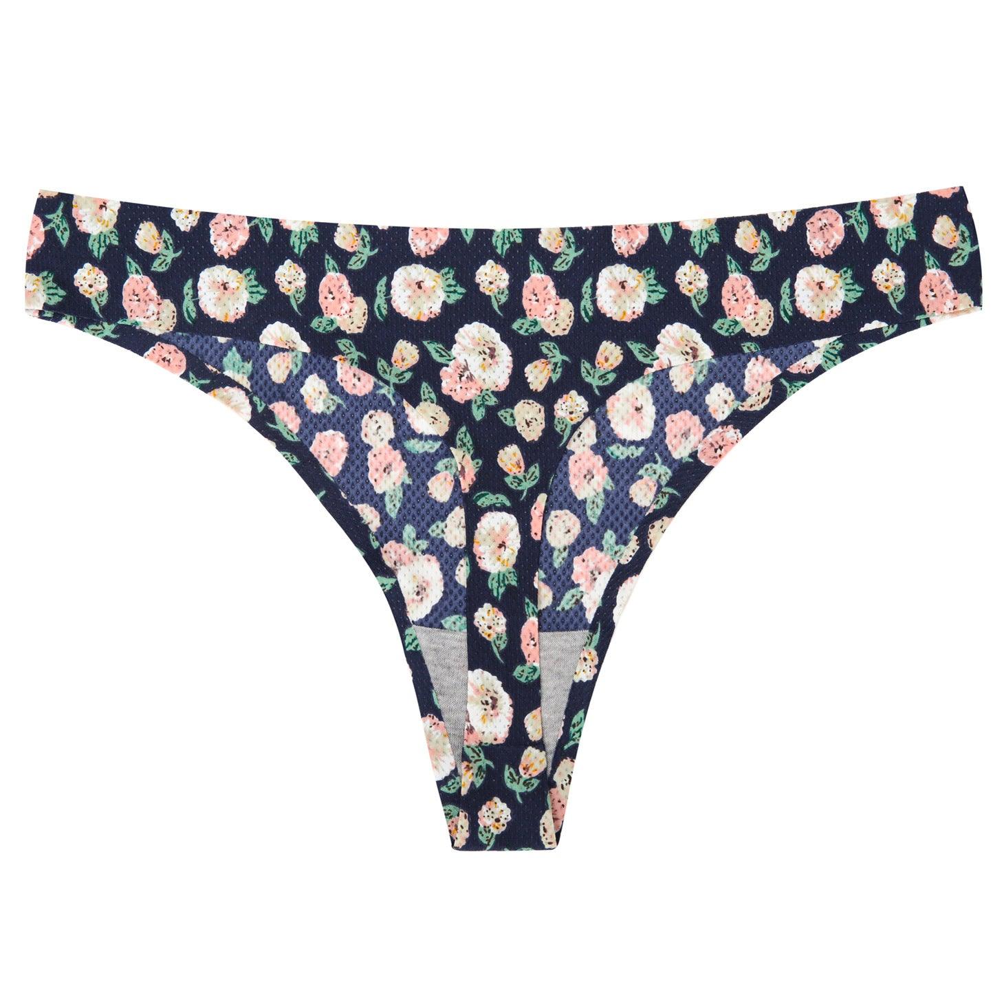 Women's Seamless Floral Print Low-Waist Briefs No-Trace Breathable