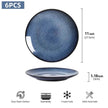 Buy 6pcs Flat Ceramic Dinner Plates