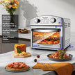 Stainless Steel 12.5 Qt Air Fryer, Dual Knob Control, 60-Min Timer, Presets For French Fries, Pizza, Chicken, Fish, And Toast Sleek Design, Healthy Cookie