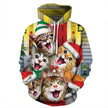 Digital Print Loose Baseball Jacket Hooded Sweatshirt