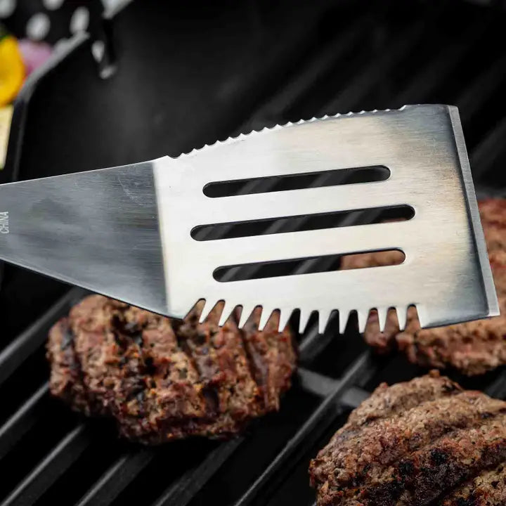 TableCraft Wooden Handle Grilling Turner with Black Soft Grip