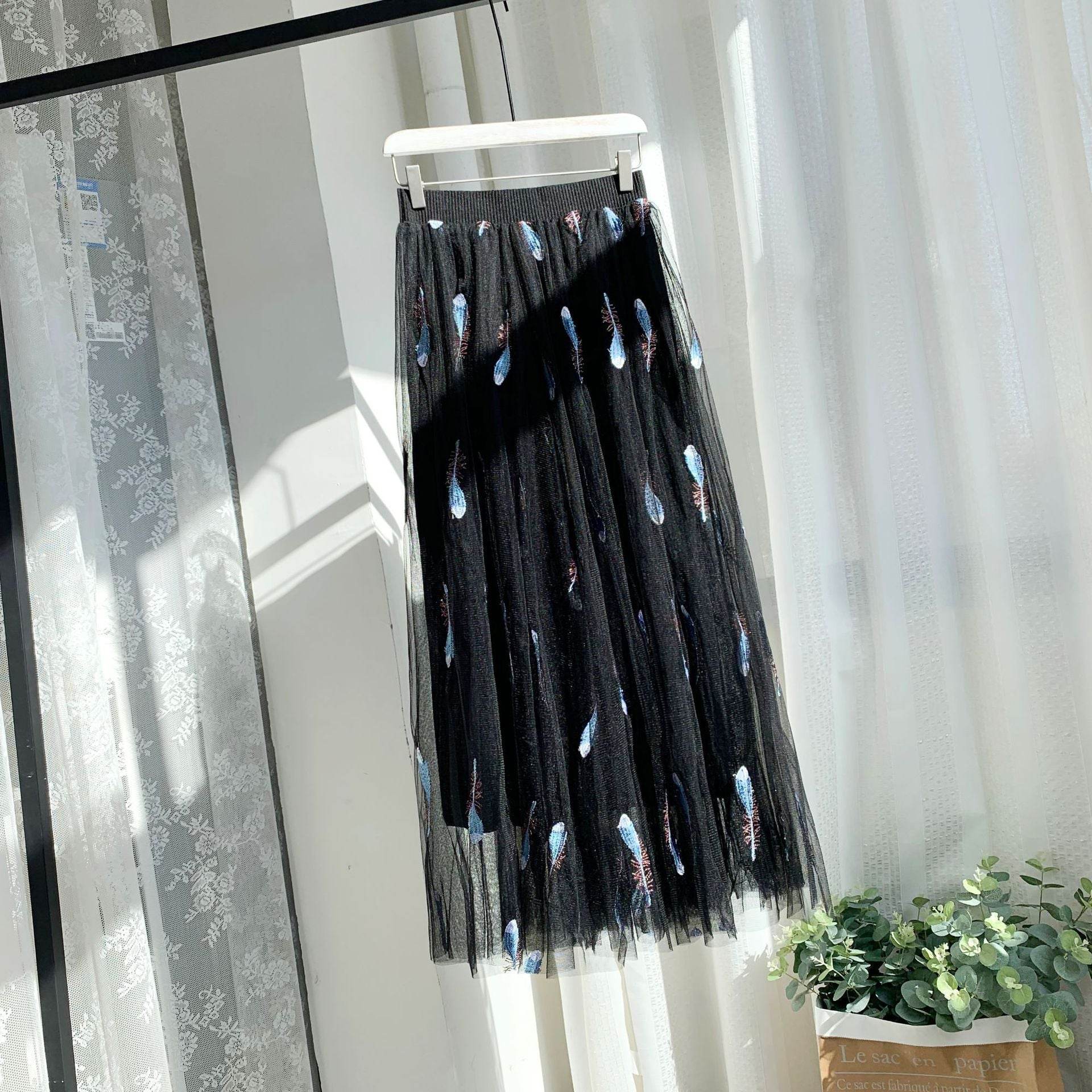 Women's Midi Organza Skirt Fairy Tutu Tulle Skirt