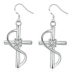 New Cross-border Popular Elongated Silver Dangling  drop Earrings