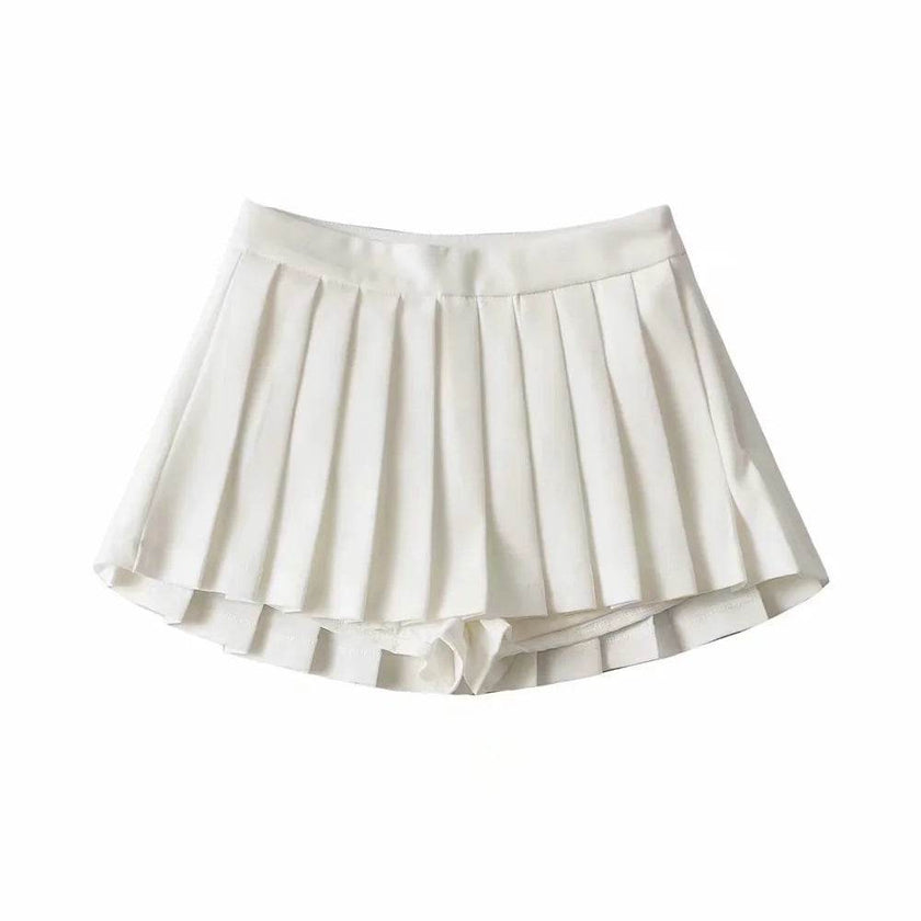 Women's High Waist A-line Mini Pleated Skirt