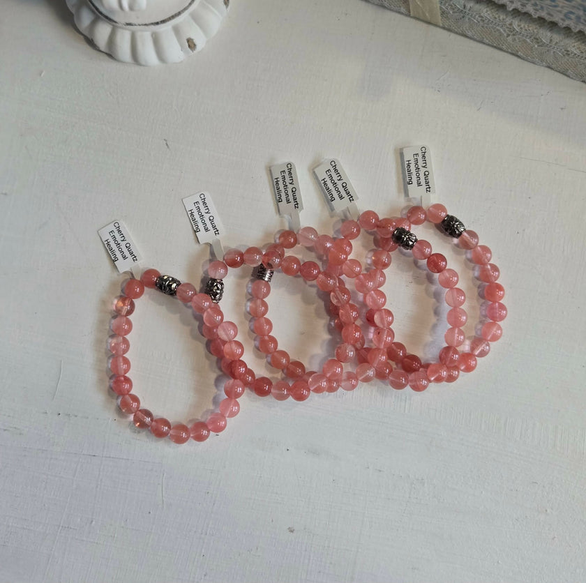 Cherry Quartz Gemstone Bracelet