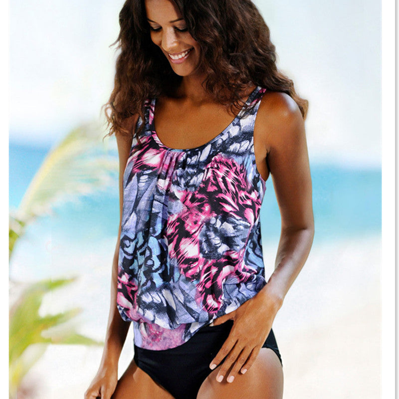 Women's Plus Size Printed Split Bikini – Two-Piece Swimsuit S-3XL
