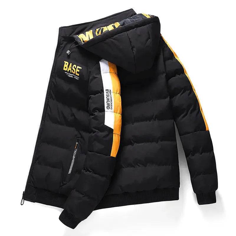 Men’s Winter Puffer Jacket – Thick Cotton-Padded Hooded Coat
