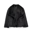 Winter Plush Open front Coat Thick lapel Outwear Faux Fur Coat women