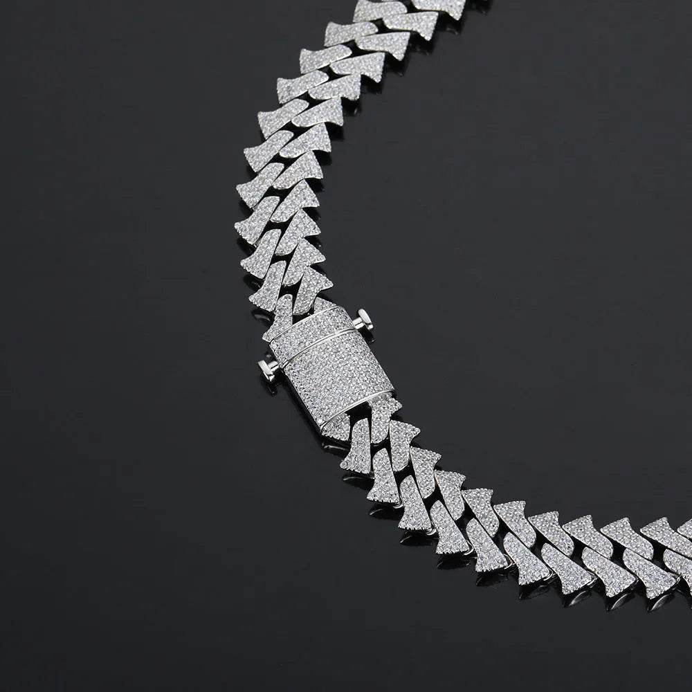 14mm Men's Hip Hop Zircon Thorns Cuban Link Chain
