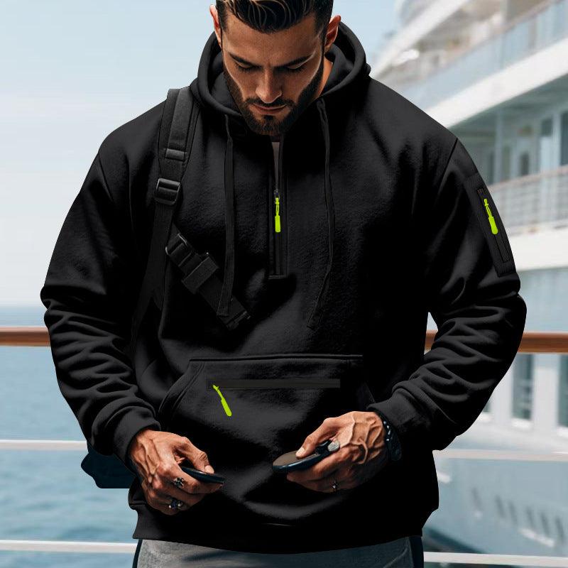 Mens Cargo Jackets – Loose Fit Polyester Utility Jacket with Long Sleeves