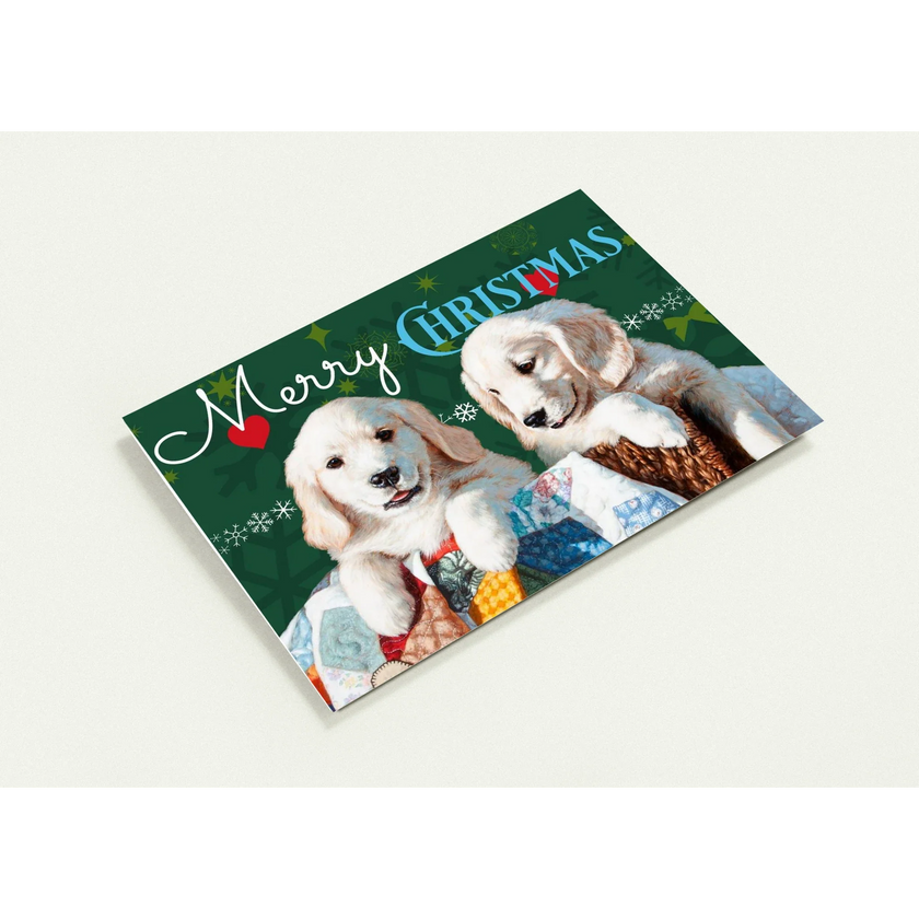 Puppy Christmas Cards – Pack of 10 Premium Folded Greeting Cards