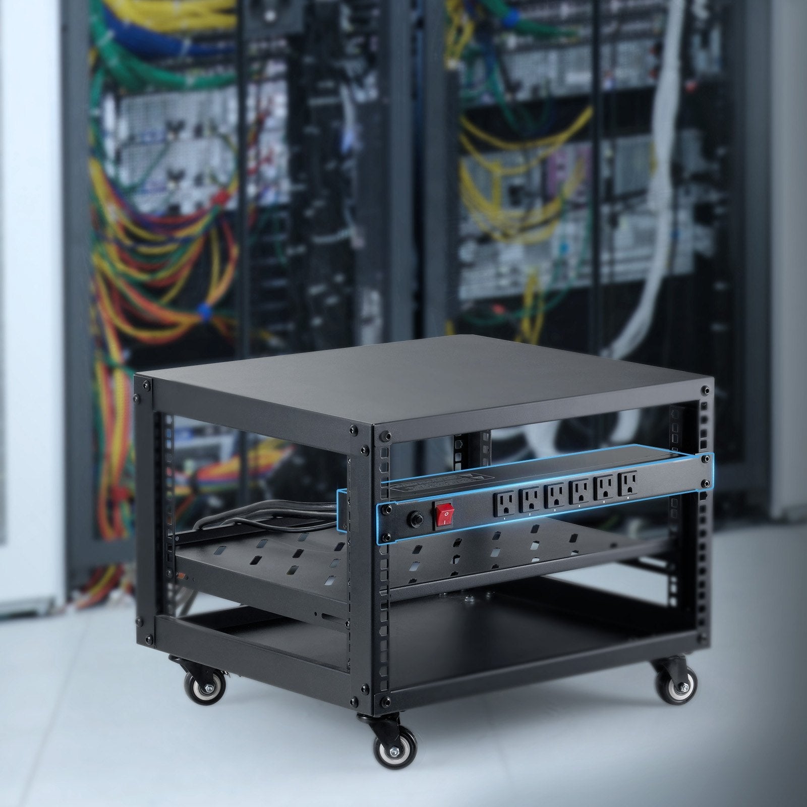 19-Inch 1U Rack PDU Power Strip, 12 Outlets, 15A with Surge and Overload Protection