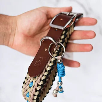 Lila Pawtique Macrame Style Adjustable Dog Collar Ocean