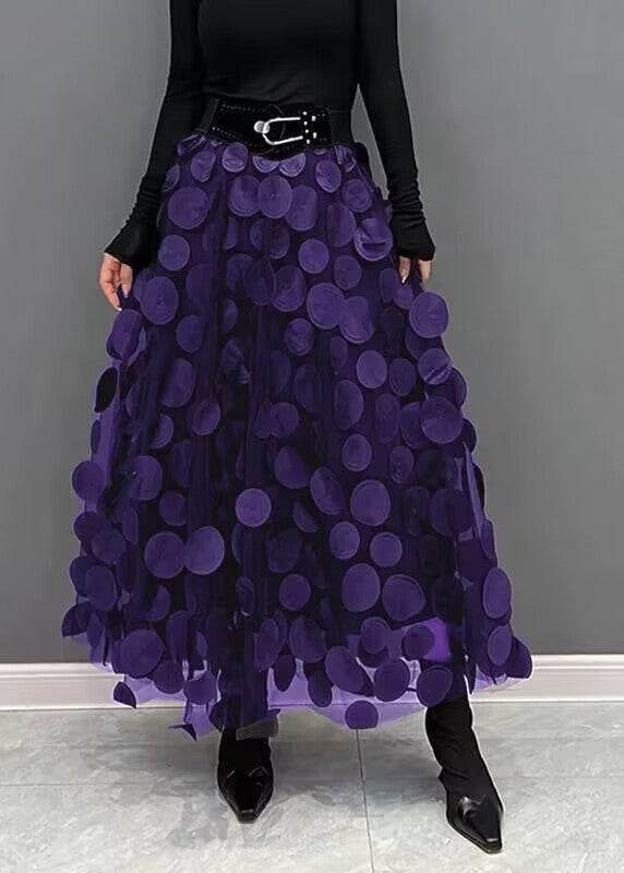 Women's Retro fashion Line  Midi Maxi Prairie Skirt