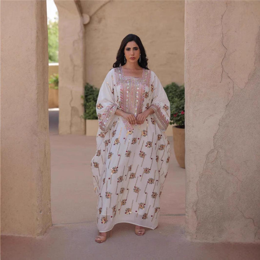 Loose Long Muslim Dress Kaftan With Headscarf
