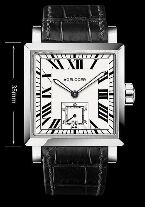 Men's Leather Watch Automatic Mechanical Waterproof Dress Watch