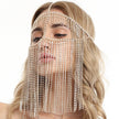 Punk Rhinestone Tassel Fringed Face Mask Head Chains
