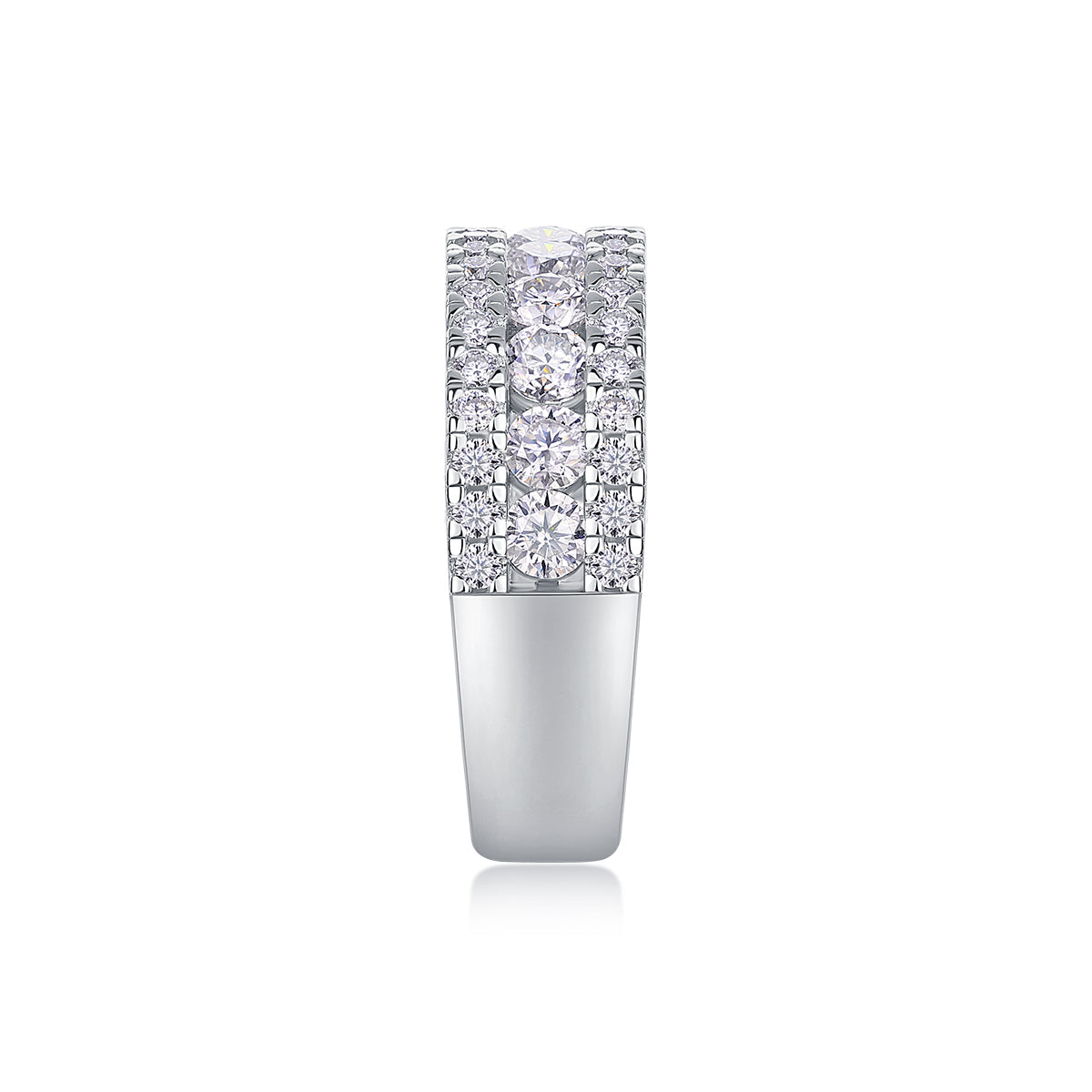 Moissanite Ring – Platinum-Plated 925 Silver | Sizes 5–9 | GRA Certified