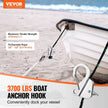 Boat Anchor Hook, 304 Stainless Steel Slide Anchor, Knotless Anchor System With Quick Release, Boat Anchor Hook Clips For