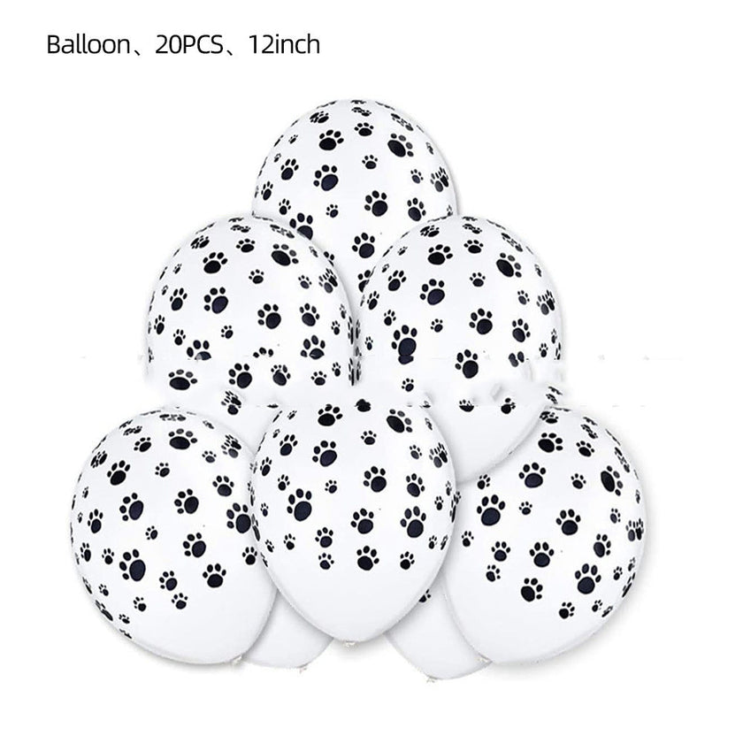 Dog Paw Birthday Party Tableware Set – Pet Birthday Plates, Cups & Decoration Kit
