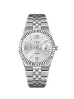 Men's Minimalist Quartz Watch – Classic Silver Dial Wristwatch