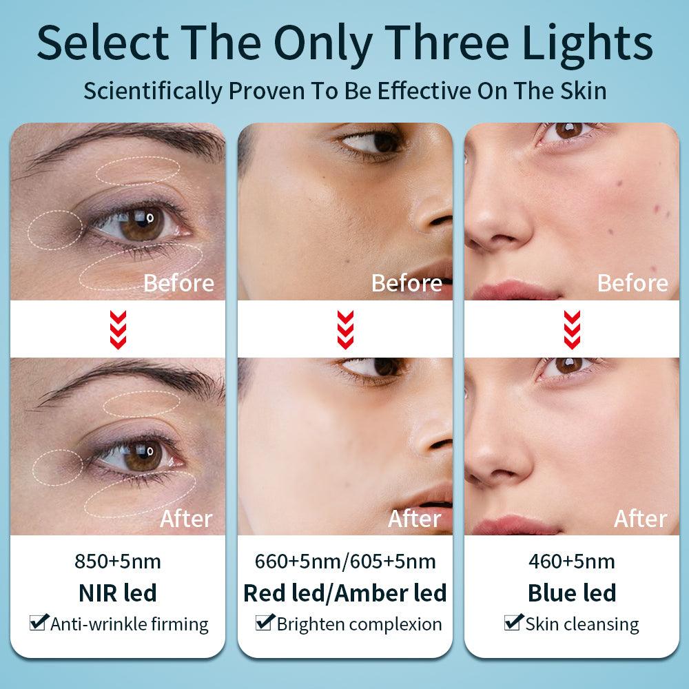 LED Light Therapy Silicone Facial Mask Acne Wrinkle Pigmentation Skin Rejuvenation
