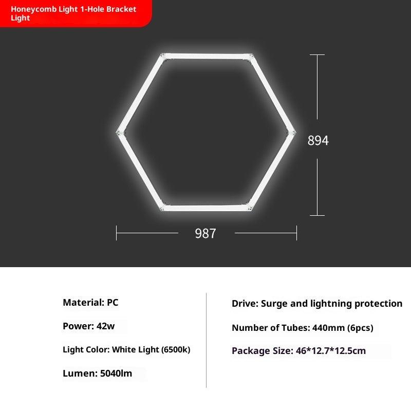 Honeycomb Hexagonal Garage Light 110V, Bracket Mount, Single to Penta Hole Configurations