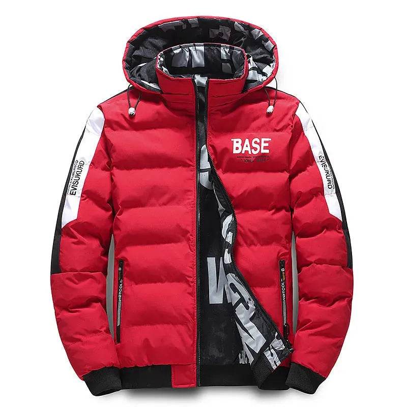 Men’s Winter Puffer Jacket – Thick Cotton-Padded Hooded Coat