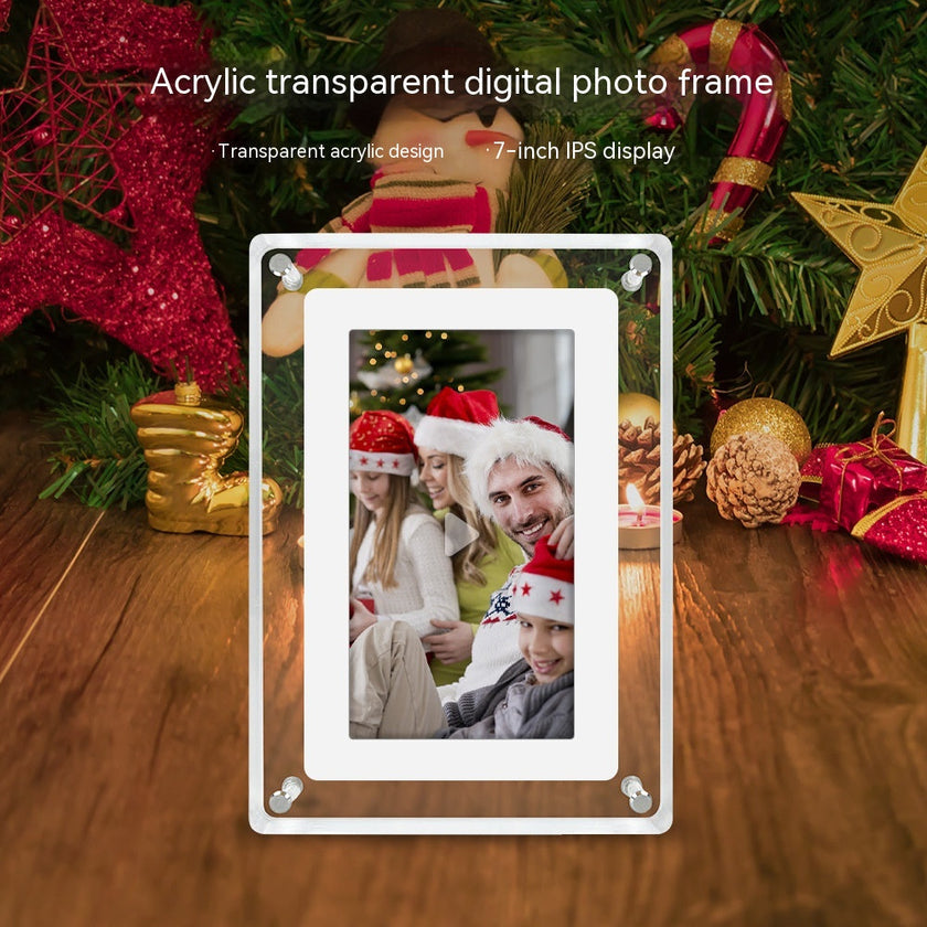 5-inch Transparent Acrylic Digital Photo Frame with Video Player & Stereo Speaker