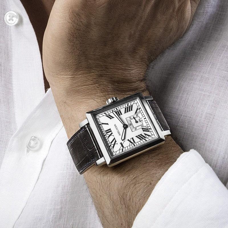Men's Leather Watch Automatic Mechanical Waterproof Dress Watch