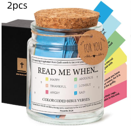 Bible Verses In A Jar – 90 Scripture Cards Glass Jar (Colours A, B, C)
