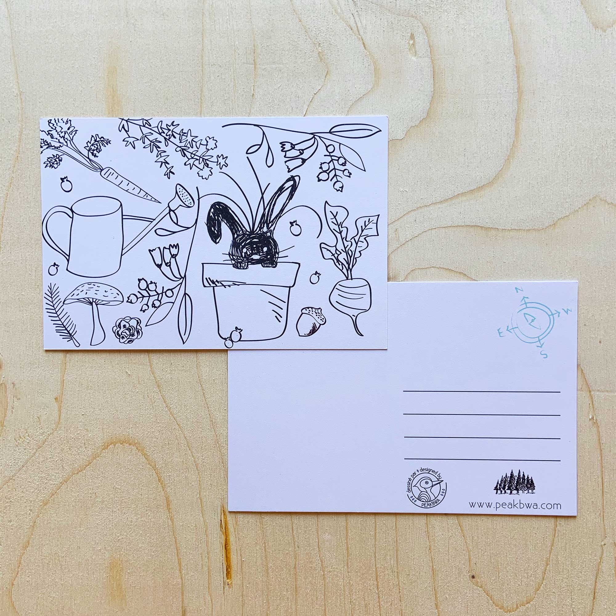 Cartes postales à colorier (paquet de 5)