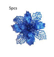 Glitter Artifical Christmas Flowers Christmas Tree Decorations For Home Fake Flowers Xmas Ornaments New Year Decor