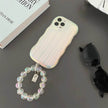 Laser Wave Silicone Phone Case Gradient Laser Stripes Bracelet Case For IPhone 14 13 12 11 Pro Max Plus Bead Chain